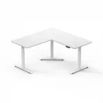 Gamvity L Shape Standing Ergonomic 3 Legs Stand Up Modern Furniture Table Electric Height Adjustable Desk(1000x1750mm) - White