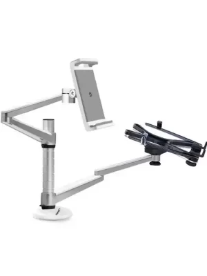 Gamvity Multi-functional Laptop And Tablet Dual Arm Mount Holder Stand Oa-9x - Silver