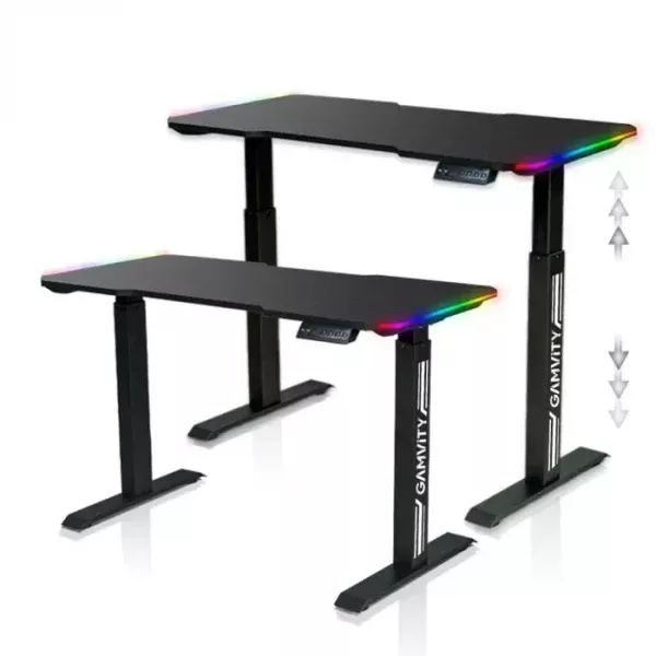 Gamvity Rgb Standing Gaming Electric Height Adjustable Desk 120x60(72-120) - Hssl2-1200