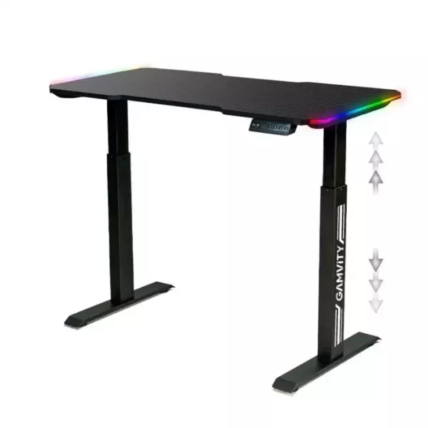 Gamvity Rgb Standing Gaming Electric Height Adjustable Desk 120x60(72-120) - Hssl2-1200